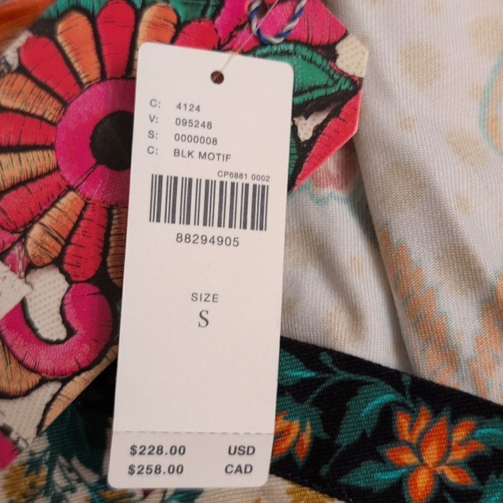 NWT Farm Rio x Anthropologie Floral Wrap Jumpsuit Black Motif Size S - Picture 7 of 13